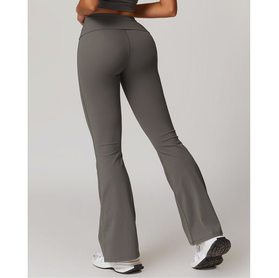 BREEHER Folded Waist Seamless Quick Drying Hip Lifting Leggings