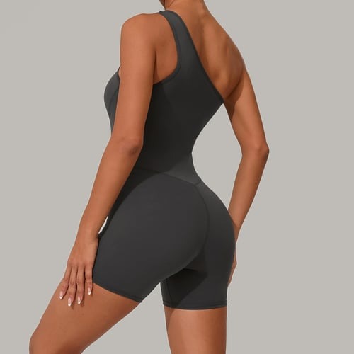 Solid Color Off-shoulder Yoga Jumpsuit