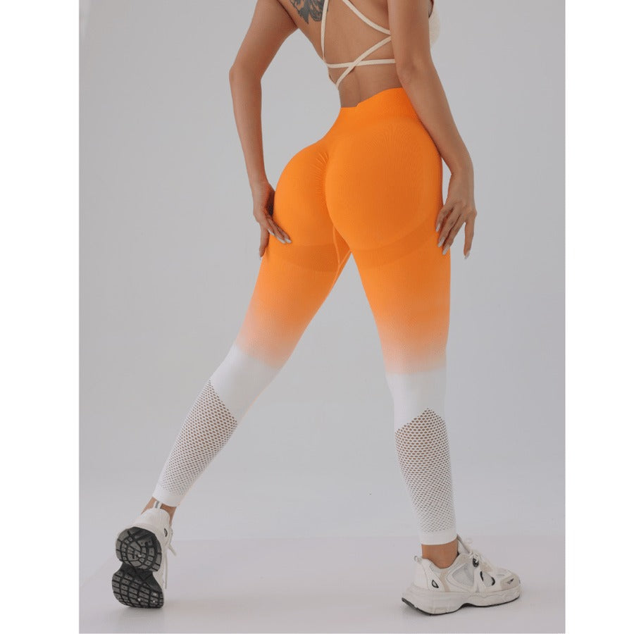 BREEHER Women Gradient Printing Seamless High Waist Leggings
