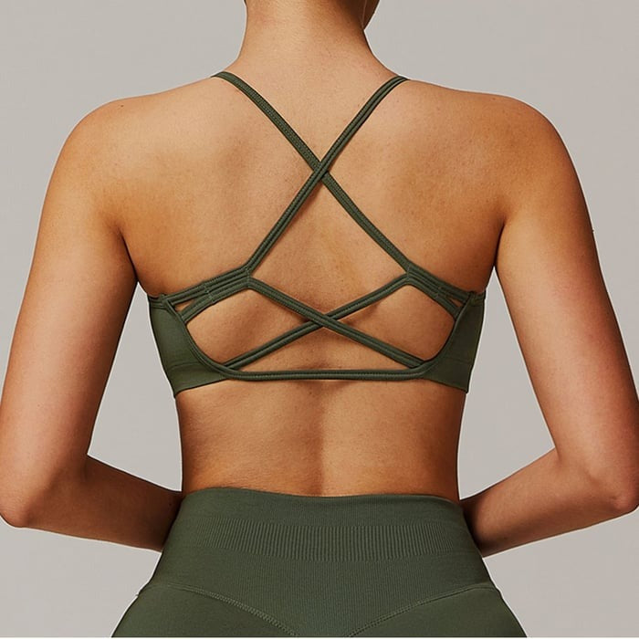 BREEHER Cross Straps Back Quick Drying Sports Bras