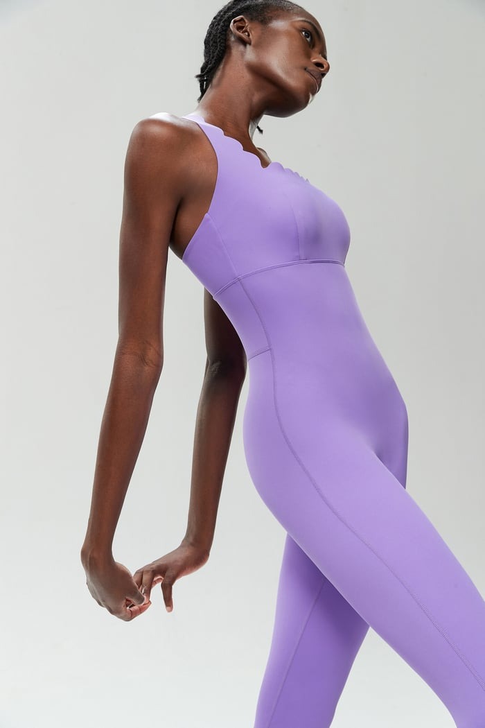 BREEHER Women Seamless Wave Design Jumpsuit