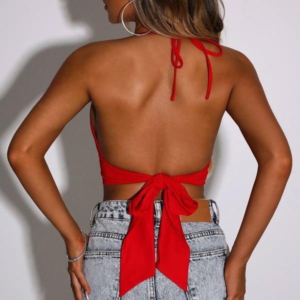 Female Sexy Halter Lift with Metal Ring Sports Bras