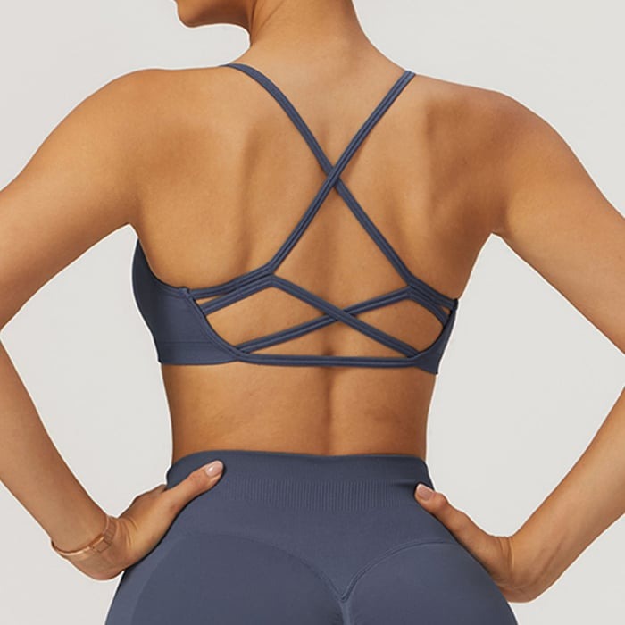 BREEHER Cross Straps Back Quick Drying Sports Bras