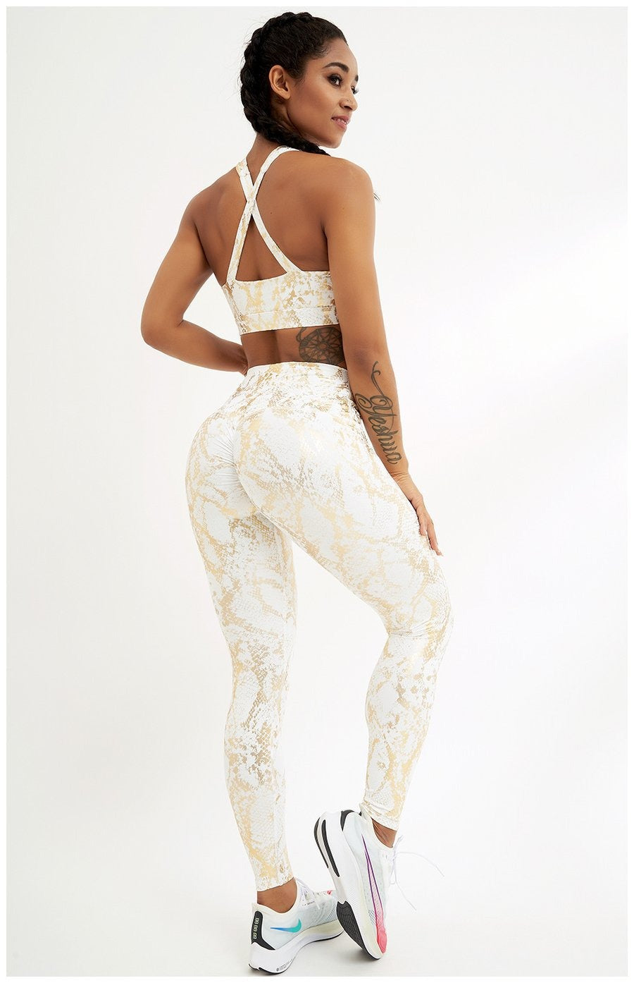 BREEHER Snake Pattern Printed Butt Lifting Leggings