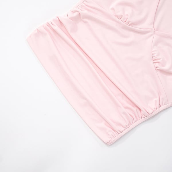 Sexy V-neck Solid Color Pleated Vest Top