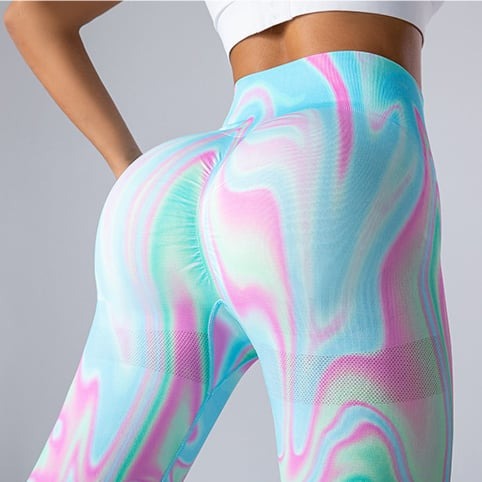 Sexy Aurora Printed Hip-Lifting Yoga Leggings