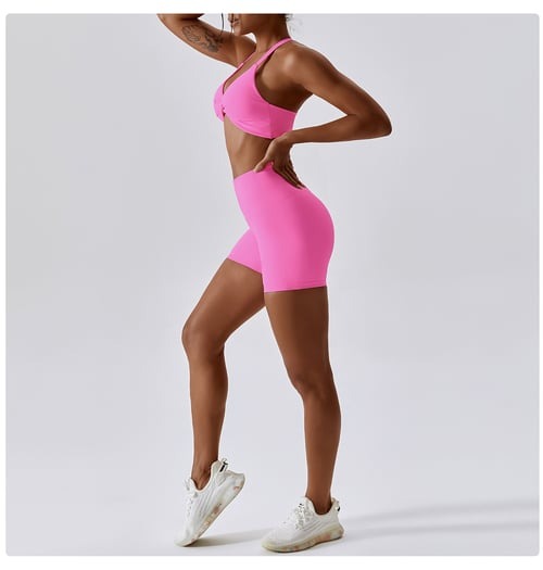 BREEHER Twisted Knotted Backless Seamless Sports Bras