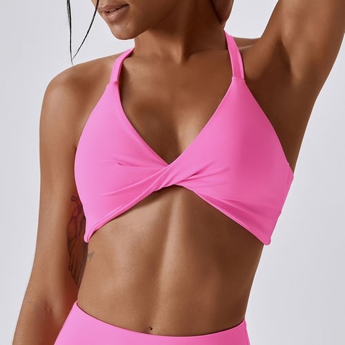 BREEHER Twisted Knotted Backless Seamless Sports Bras
