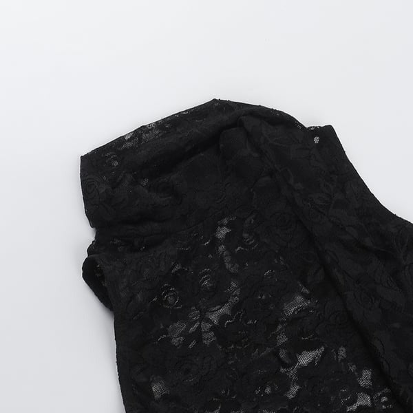 Sexy Lace See-Through Strapless Vest Top