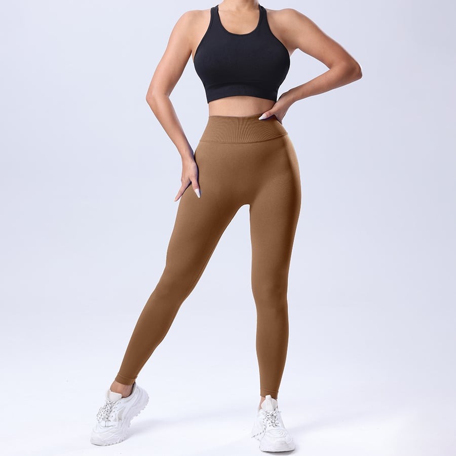 BREEHER Women's Solid Seamless Leggings