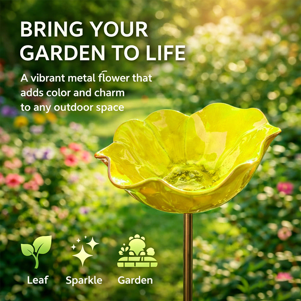 🔥Last Day 55% OFF 🔥 Colorful Metal Flower Stake for Birds, Bees & Butterflies