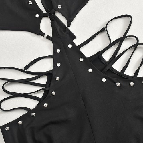 Sexy Cutout Rivet Flare Hip-lift Jumpsuit