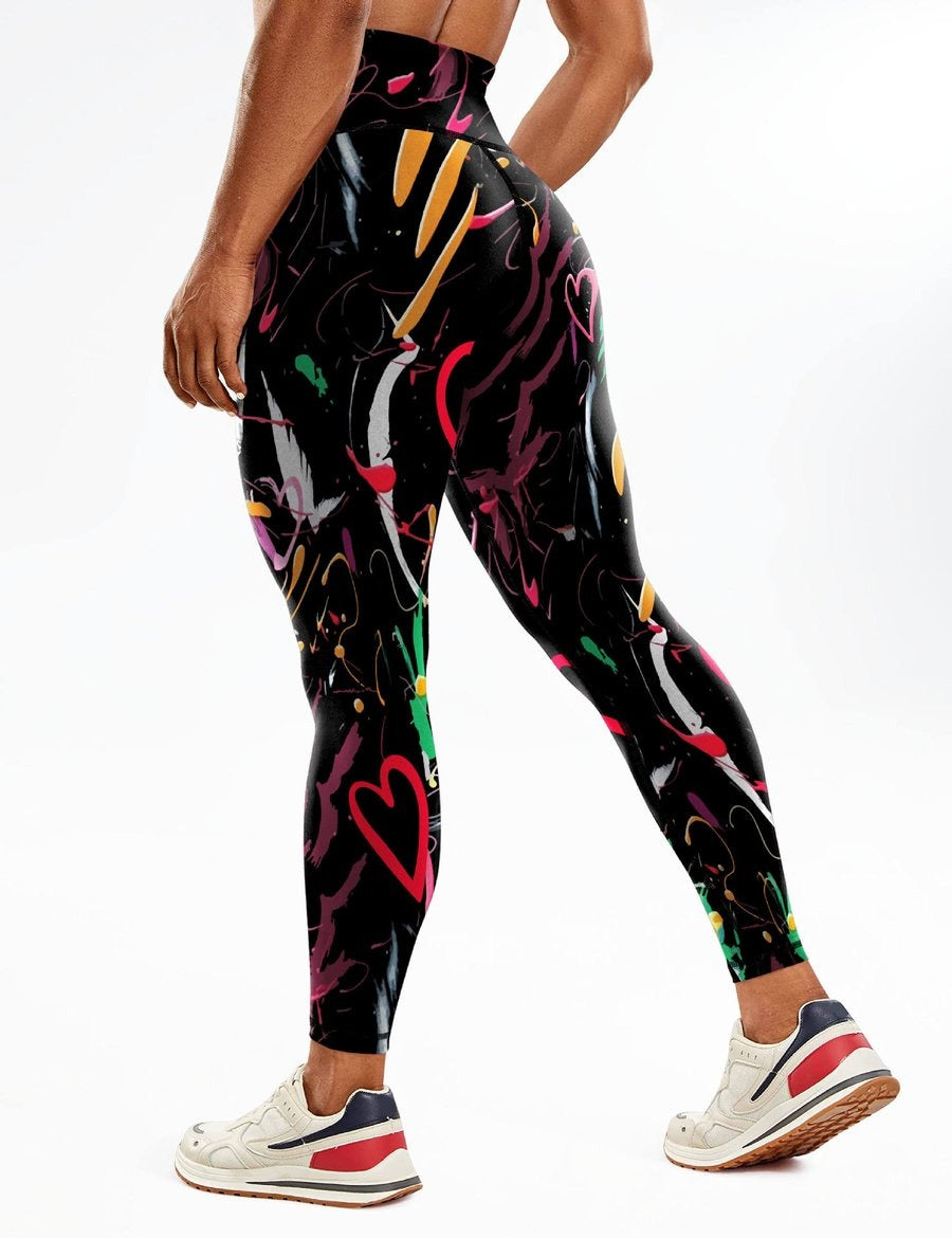 BREEHER Seamless High Waisted Printed Butt Lifting Leggings