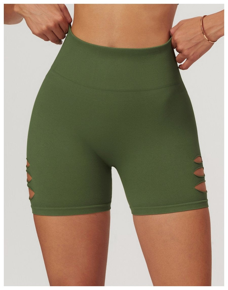 BREEHER Ripped Shape High Waist Hip Lifting Shorts