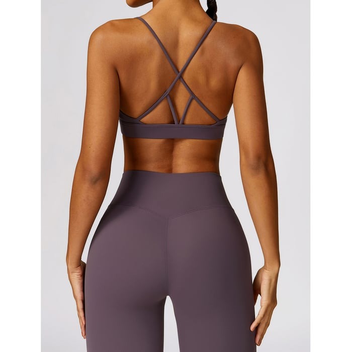 BREEHER U Neck Cross Straps Quick Drying Sports Bras