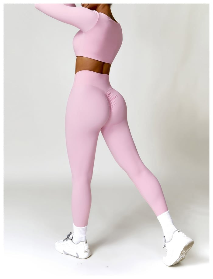 BREEHER Long Sleeves Leggings Two Piece Set Sports Suits