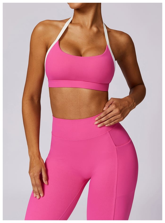 BREEHER Backless Vest Hip Lifting Two Piece Set Sports Suits