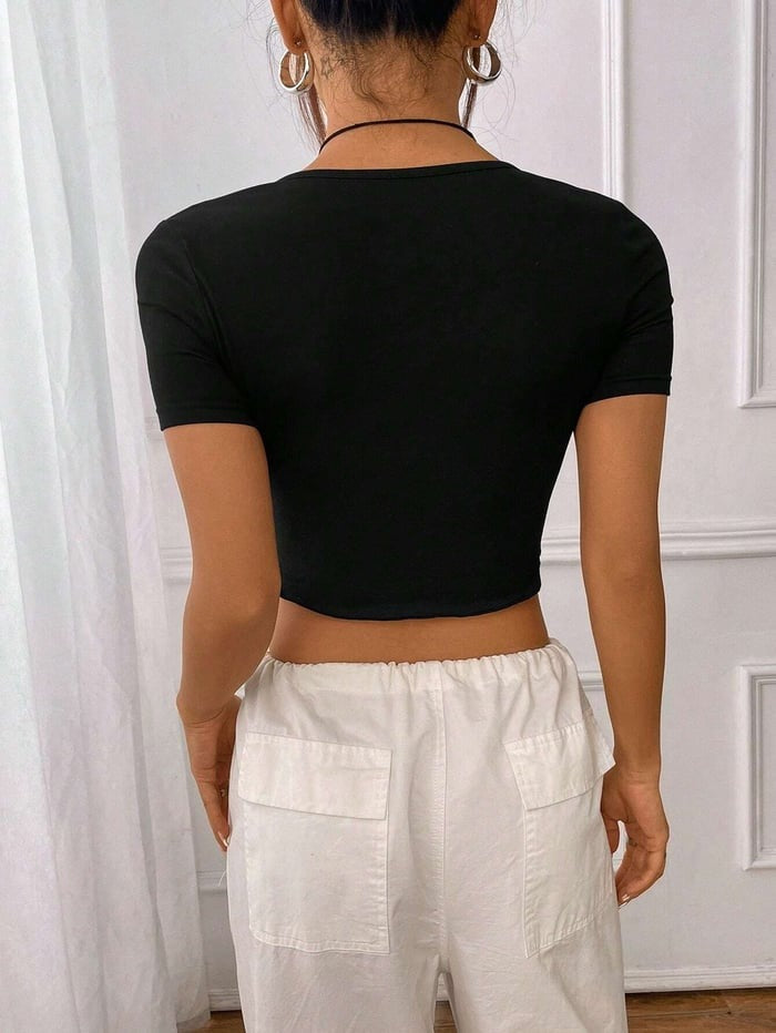 Sexy Twist Irregular Cropped Top