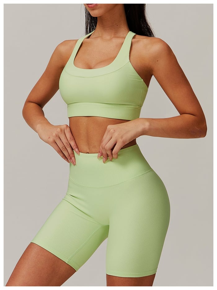 BREEHER U Neck Cross Straps Quick Drying Sports Bras