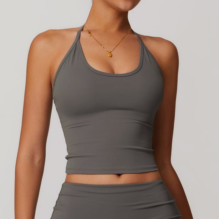 BREEHER Halter Neck Straps Seamless Sports Bras
