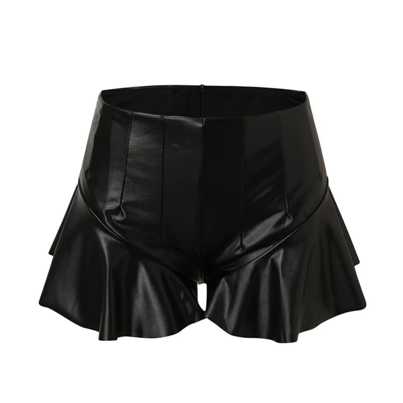 Sexy Ultra Short PU Hip-Lifting Culottes