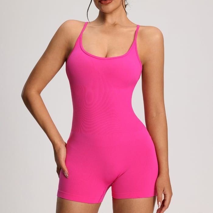 Sexy Hollow Cross Backless Peach Hip-lifting Yoga Jumpsuit