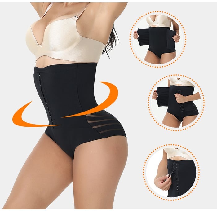 Hook Eyes Double Compression Tummy Control High-Waisted Booty Lift Shaper Shorts