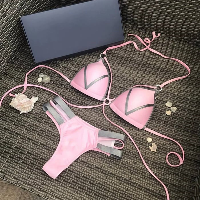 Sexy Color Blocking Bikini Swimsuit