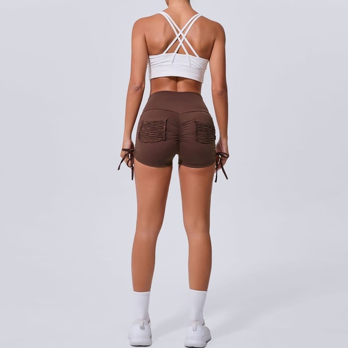 BREEHER Ruched Pocket Highly Elastic Shorts