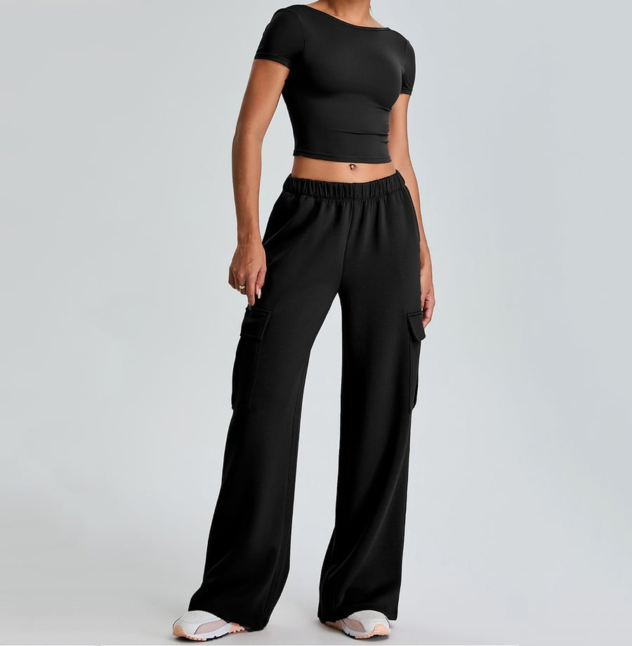 Sexy Backless Short-sleeved Yoga Sports Tops