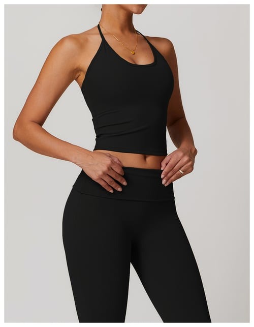 BREEHER Halter Neck Straps Seamless Sports Bras
