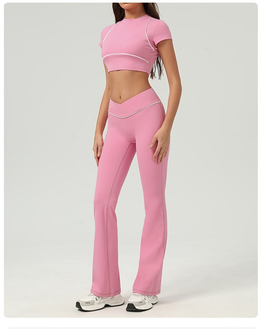 Female Flare V-shape Waist High-waisted Leggings