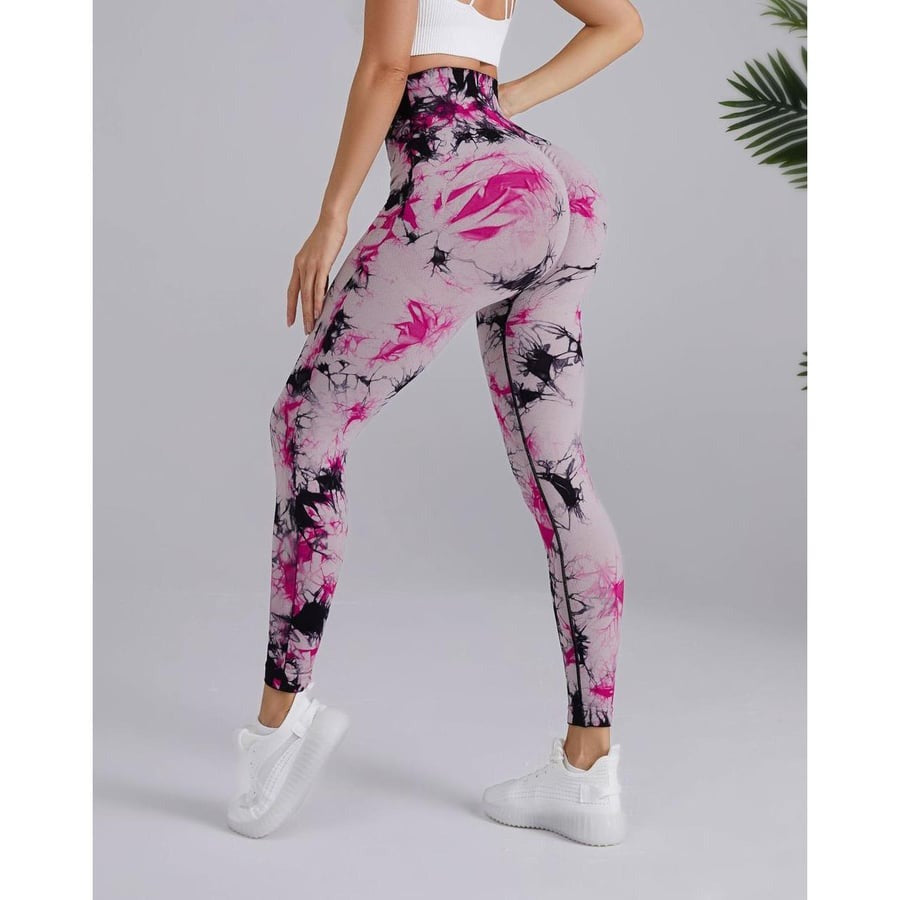 BREEHER Tie Dye High Waist Shaping Hip Lifting Leggings