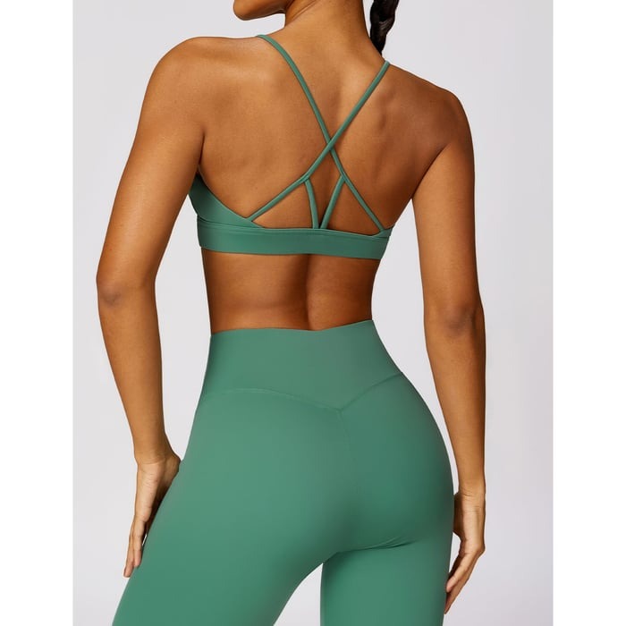 BREEHER U Neck Cross Straps Quick Drying Sports Bras