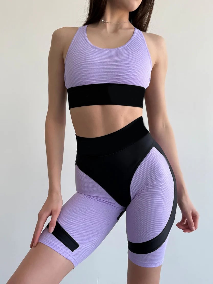 Super Nuts Push-Up "Lilac Relief" Stitching Peach Hip Lift Shorts