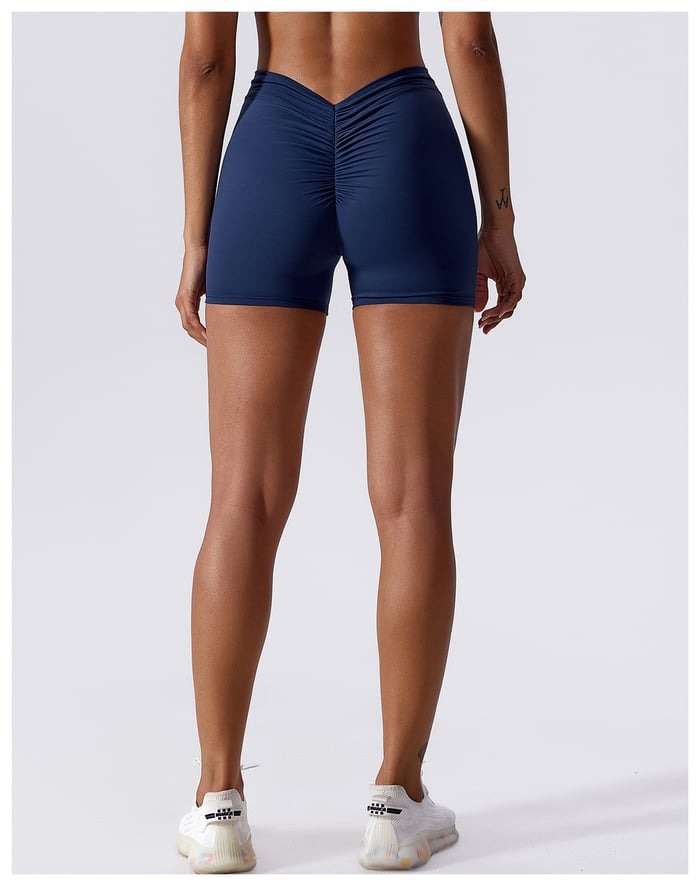 BREEHER V Waist Seamless Ruched Highly Elastic Tight Shorts