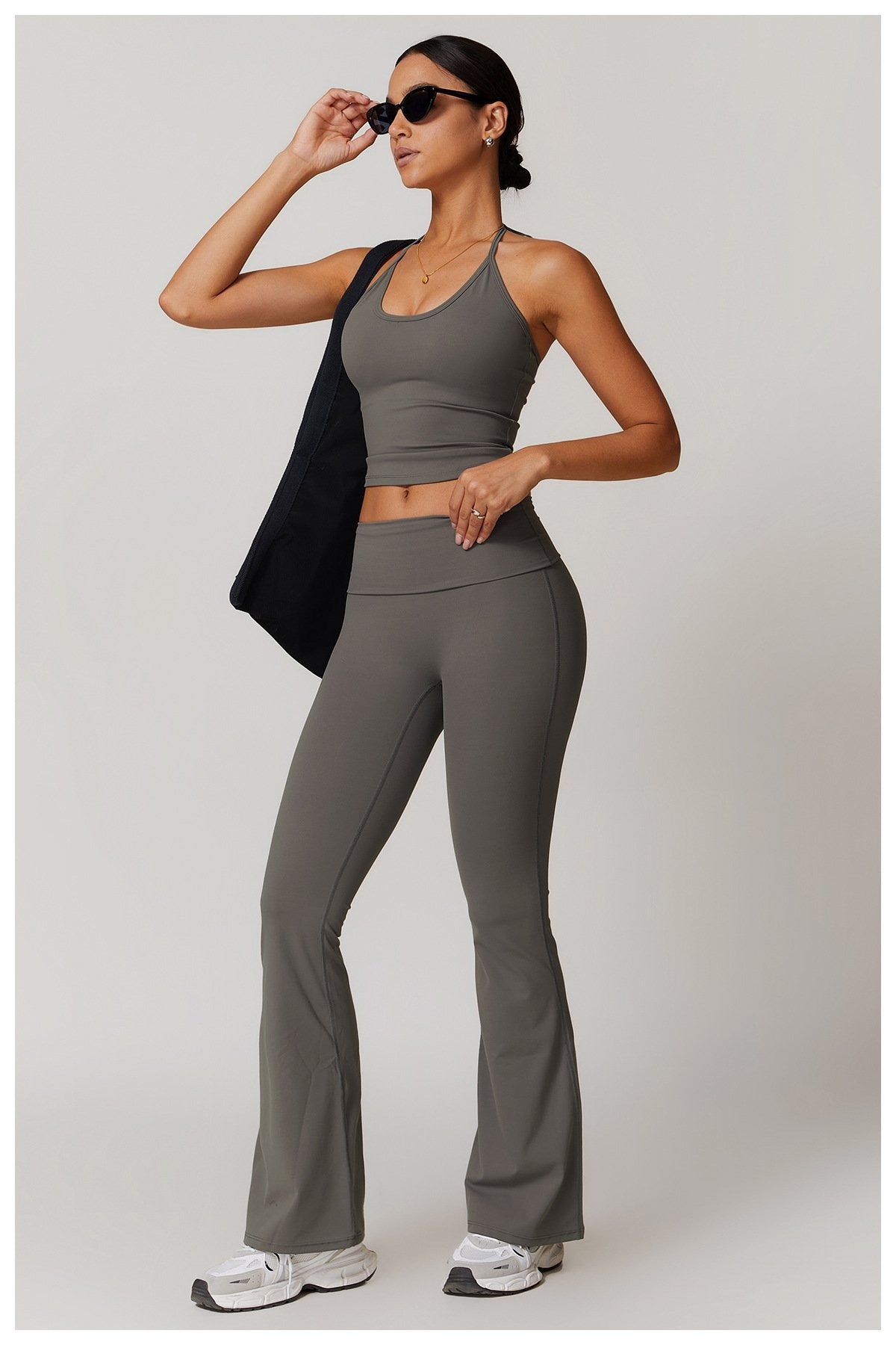 BREEHER Folded Waist Seamless Quick Drying Hip Lifting Leggings
