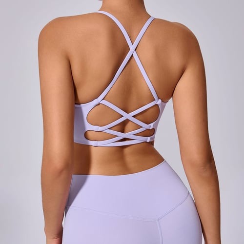 BREEHER Cross Straps Quick Drying Sports Bras