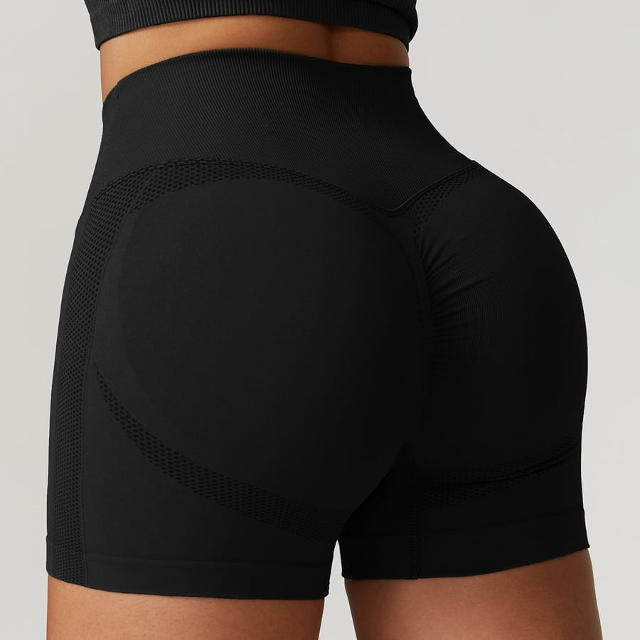 BREEHER Crossed Waist Shape High Waisted Hip Lifting Shorts