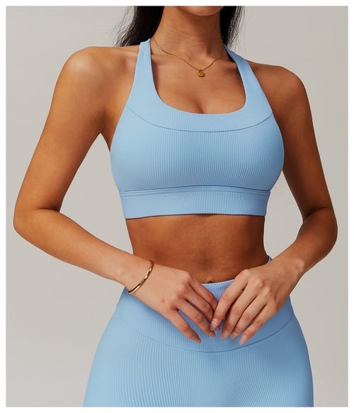 BREEHER U Neck Cross Straps Quick Drying Sports Bras