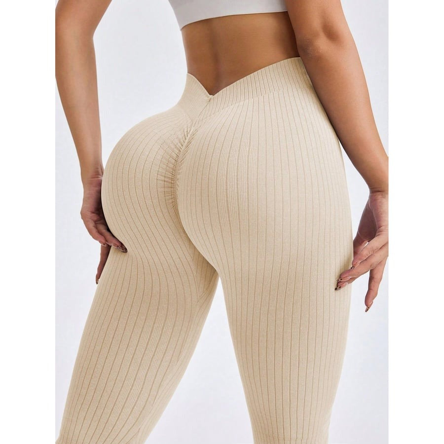 Female Ribbed Hip Lifting Leggings