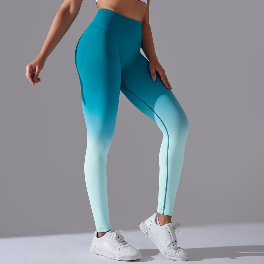 BREEHER Gradient Color Quick Drying Hip Lifting Leggings