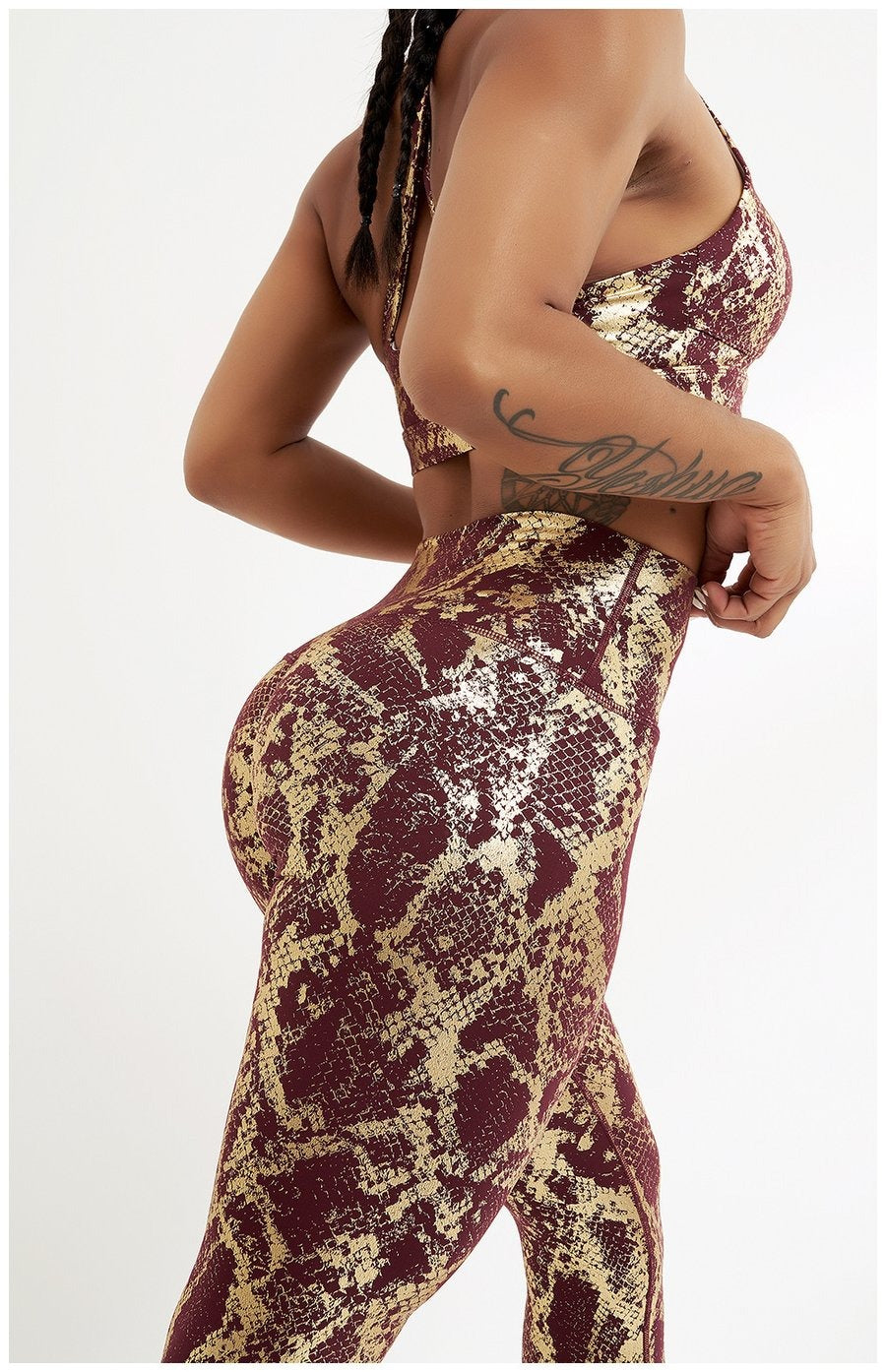 BREEHER Snake Pattern Printed Butt Lifting Leggings