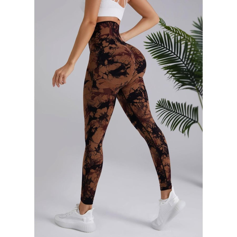 BREEHER Tie Dye High Waist Shaping Hip Lifting Leggings