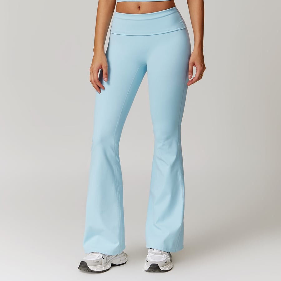 BREEHER Folded Waist Seamless Quick Drying Hip Lifting Leggings