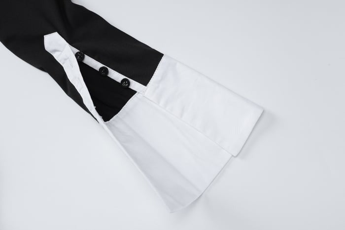 Sexy Hollow Contrast Color POLO Neck Jumpsuit