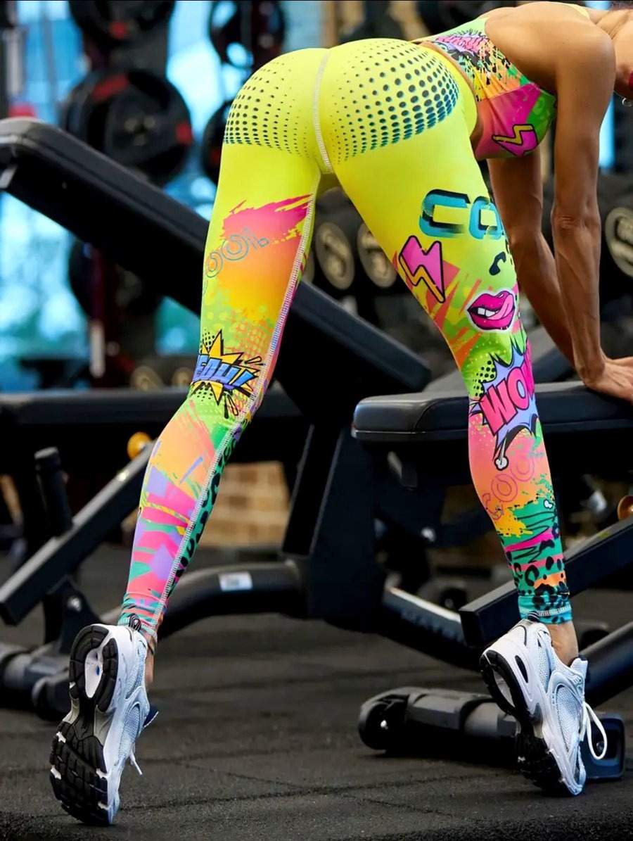 BREEHER High Waisted Printed Butt Lifting Fitness Leggings