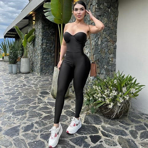 Sexy Tube Top Hip-lifting One Piece Jumpsuit