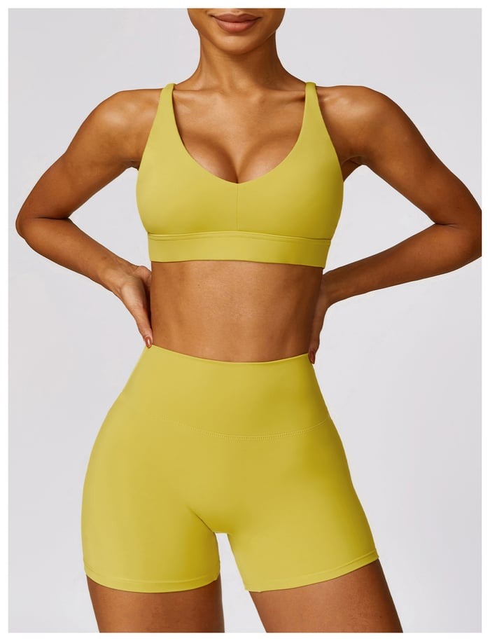 BREEHER U Neck Cross Straps Quick Drying Sports Bras