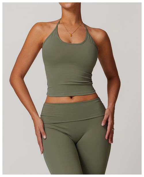 BREEHER Halter Neck Straps Seamless Sports Bras
